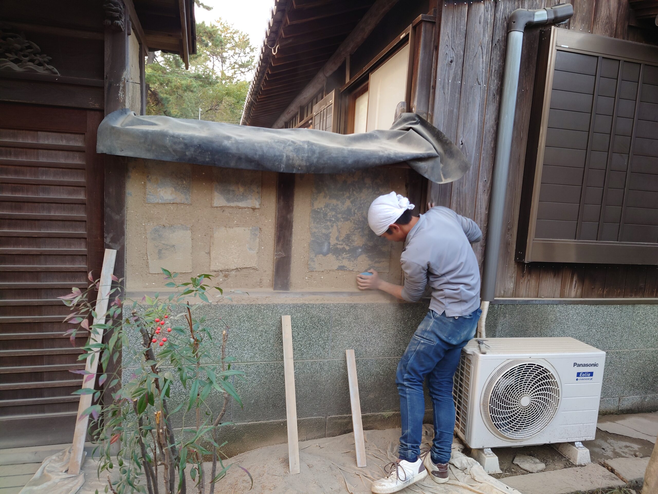 加古川市の神社左官工事